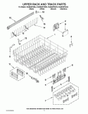 UPPER RACK AND TRACK PARTS Diagram and Parts List for KUDE40FXBT3  KitchenAid Dishwasher