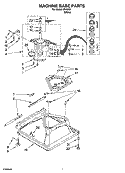 MACHINE BASE PARTS Diagram and Parts List for IP45001  Inglis Washer