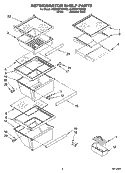 REFRIGERATOR SHELF PARTS Diagram and Parts List for 6GD25DCXHS08  Whirlpool Refrigerator