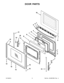 DOOR PARTS Diagram and Parts List for WFG510S0AS1  Whirlpool Range