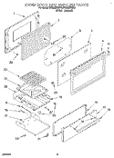 OVEN DOOR AND BROILER Diagram and Parts List for SF305BEWW0  Whirlpool Range