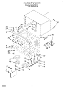 CABINET, LITERATURE Diagram and Parts List for MT7078XDQ3  Whirlpool Microwave