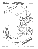 CABINET Diagram and Parts List for ET18YKXAW00  Whirlpool Refrigerator
