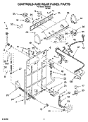 CONTROLS AND REAR PANEL PARTS Diagram and Parts List for IP43003  Inglis Washer