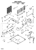 UNIT PARTS Diagram and Parts List for ET1RHMXKQ04  Whirlpool Refrigerator
