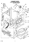 CABINET PARTS Diagram and Parts List for WGD5550SQ0  Whirlpool Dryer