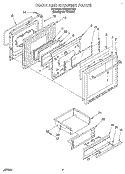 DOOR AND DRAWER Diagram and Parts List for SF367PEYQ4  Whirlpool Range