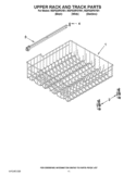 UPPER RACK AND TRACK PARTS Diagram and Parts List for WDF530PSYW1  Whirlpool Dishwasher