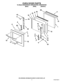 OVEN DOOR PARTS Diagram and Parts List for KEMS308SSS05  KitchenAid Microwave Oven Combo