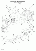 Drum And Motor Parts, Optional Parts (Not Included) Diagram and Parts List for WED7500VW0  Whirlpool Dryer