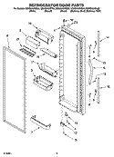 REFRIGERATOR DOOR PARTS Diagram and Parts List for GD5SHAXNS00  Whirlpool Refrigerator