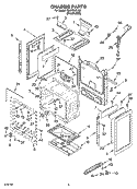 CHASSIS PARTS Diagram and Parts List for GS475LELS0  Whirlpool Range