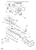 MOTOR AND ICE CONTAINER Diagram and Parts List for 3XART745GW01  Whirlpool Refrigerator