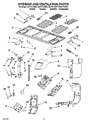INTERIOR AND VENTILATION PARTS Diagram and Parts List for MH9181XMB1  Whirlpool Microwave