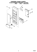 CONTROL PANEL PARTS Diagram and Parts List for KCMS1555RSS1  KitchenAid Microwave