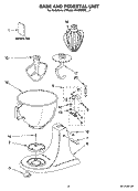 BASE AND PEDESTAL UNIT Diagram and Parts List for 5K45SSSDWH4  KitchenAid Mixer