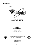 SECTION Diagram and Parts List for LE4905XMW1  Whirlpool Dryer