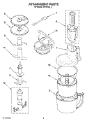 ATTACHMENT PARTS Diagram and Parts List for 4KFPW760WH2  KitchenAid Food Processor