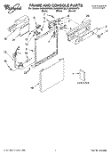 FRAME AND CONSOLE, LITERATURE Diagram and Parts List for DU850SWKQ0  Whirlpool Dishwasher