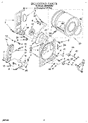 BULKHEAD Diagram and Parts List for LGR4624BQ0  Whirlpool Dryer