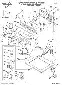 TOP AND CONSOLE PARTS Diagram and Parts List for GGQ8831LW0  Whirlpool Dryer
