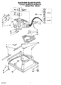MACHINE BASE PARTS Diagram and Parts List for 4PLBR8543JQ3  Whirlpool Washer