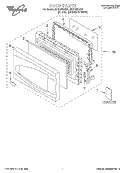 DOOR, LITERATURE Diagram and Parts List for MT3185SHB0  Whirlpool Microwave