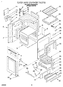 OVEN AND DRAWER Diagram and Parts List for SS330PEBH0  Whirlpool Range