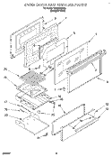 OVEN DOOR AND BROILER Diagram and Parts List for SF330PEWQ0  Whirlpool Range