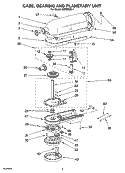 CASE, GEARING, AND PLANETARY UNIT Diagram and Parts List for KSMC50S-1  KitchenAid Mixer