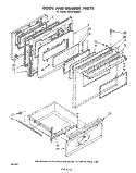 DOOR AND DRAWER Diagram and Parts List for RJE3750W2  Whirlpool Range