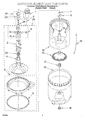 AGITATOR, BASKET AND TUB Diagram and Parts List for 7MLSQ8543JQ0  Whirlpool Washer