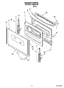 DOOR PARTS, OPTIONAL PARTS (NOT INCLUDED) Diagram and Parts List for YIER320TW0  Whirlpool Range