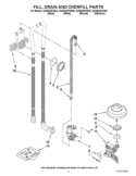 FILL, DRAIN AND OVERFILL PARTS Diagram and Parts List for KUDE40FXSS5  KitchenAid Dishwasher