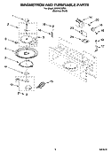 MAGNETRON AND TURNTABLE PARTS Diagram and Parts List for MH2155XPS2  Whirlpool Microwave