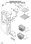 FREEZER LINER PARTS Diagram and Parts List for GD5RHAXNQ00  Whirlpool Refrigerator