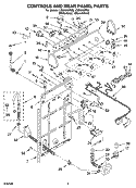 CONTROLS AND REAR PANEL PARTS Diagram and Parts List for LSQ9549PW2  Whirlpool Washer