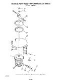 HEATER, PUMP AND LOWER SPRAY ARM Diagram and Parts List for DU8570XT0  Whirlpool Dishwasher