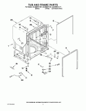 TUB AND FRAME PARTS Diagram and Parts List for GU3200XTXQ1  Whirlpool Dishwasher