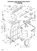 CONTROL AND REAR PANEL PARTS Diagram and Parts List for CAWX700MQ0  Crosley Washer
