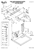 TOP AND CONSOLE PARTS Diagram and Parts List for WGD5550SQ0  Whirlpool Dryer