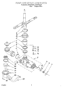 PUMP AND SPRAYARM Diagram and Parts List for RUD3000HB1  Roper Dishwasher