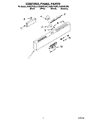 CONTROL PANEL PARTS Diagram and Parts List for KUDI01FLBL0  KitchenAid Dishwasher
