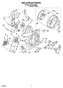 BULKHEAD PARTS Diagram and Parts List for LEB6200PQ0  Whirlpool Dryer