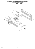 CABINET AND INSTALLATION PARTS Diagram and Parts List for MH1140XMB4  Whirlpool Microwave