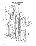 FREEZER DOOR Diagram and Parts List for KSRB22QABL00  KitchenAid Refrigerator