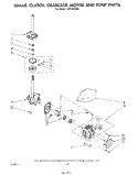 BRAKE, CLUTCH, GEARCASE, MOTOR AND PUMP Diagram and Parts List for LA6500XSW0  Whirlpool Washer