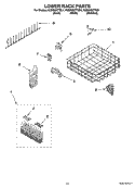 LOWER RACK PARTS, OPTIONAL PARTS (NOT INCLUDED) Diagram and Parts List for KUDS03CTWH1  KitchenAid Dishwasher