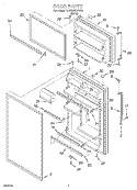 DOOR Diagram and Parts List for 4ET20NKXFW01  Whirlpool Refrigerator