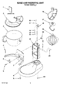 BASE AND PEDESTAL UNIT, OPTIONAL PARTS Diagram and Parts List for KB26G1XER5  KitchenAid Mixer